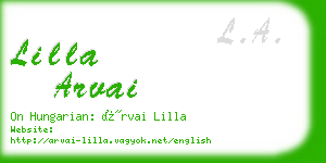 lilla arvai business card